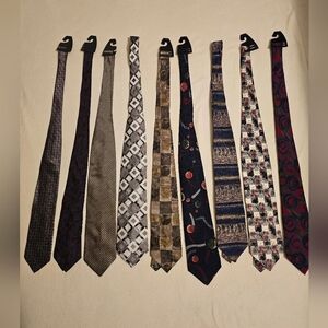 Lot Of 9 Multicolor Men's Formal  100% Pure SILK All Ties.